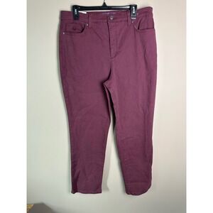 Gloria Vanderbilt Amanda High Rise Tapered Jeans Burgundy Red 14x31 1644310